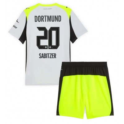 Borussia Dortmund Barn Bortaställ 2025/26 Marcel Sabitzer 20 Tröja + Shorts