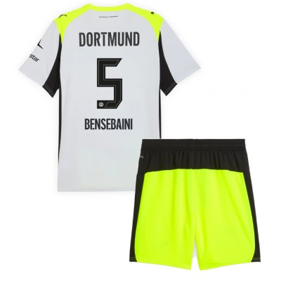 Borussia Dortmund Barn Bortaställ 2025/26 Ramy Bensebaini 5 Tröja + Shorts