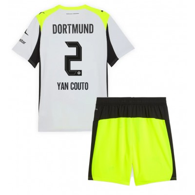 Borussia Dortmund Barn Bortaställ 2025/26 Yan Couto 2 Tröja + Shorts