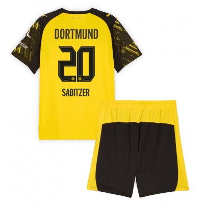 Borussia Dortmund Barn Hemmaställ 2025/26 Marcel Sabitzer 20 Tröja + Shorts