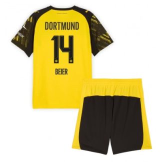 Borussia Dortmund Barn Hemmaställ 2025/26 Maximilian Beier 14 Tröja + Shorts