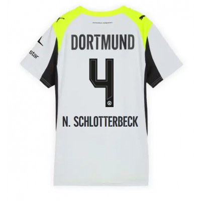 Borussia Dortmund Dam Bortatröja 2025/26 Nico Schlotterbeck 4 Fotbollströja