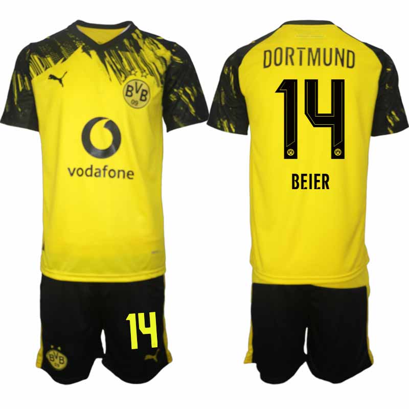 Borussia Dortmund Maximilian Beier #14 Herr Hemmaställ 2025-26 Tröja + Shorts