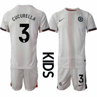 Chelsea Marc Cucurella #3 Barn Bortaställ 2025-26 Tröja + Shorts
