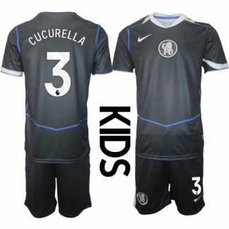 Chelsea Marc Cucurella #3 Barn Tredjeställ 2025-26 Tröja + Shorts