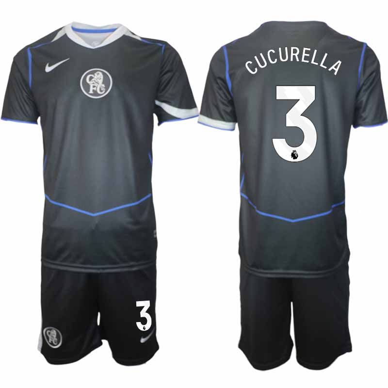 Chelsea Marc Cucurella #3 Herr Tredjeställ 2025-26 Tröja + Shorts
