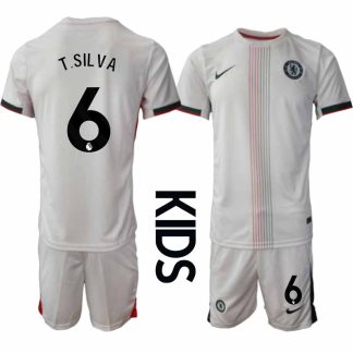 Chelsea Thiago Silva #6 Barn Bortaställ 2025-26 Tröja + Shorts