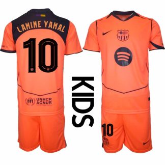 FC Barcelona Barn Tredjeställ Lamine Yamal #10 UEFA Champions League 2025-26 Tröja + Shorts