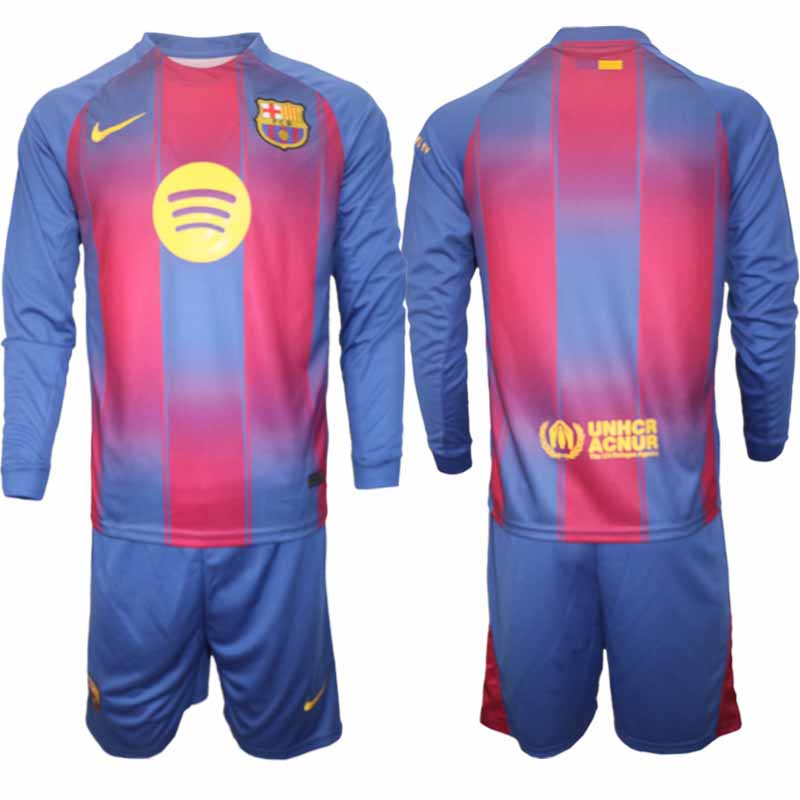 FC Barcelona Herr Hemmaställ 2025/26 Långärmad Tröja + Shorts