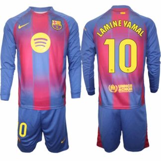 FC Barcelona Herr Långärmad Hemmaställ 2025/26 Lamine Yamal #10 Tröja + Shorts