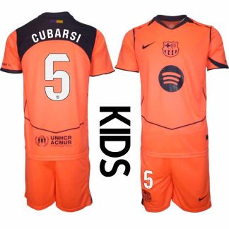 FC Barcelona Pau Cubarsí #5 Barn Tredjeställ 2025-26 Tröja + Shorts