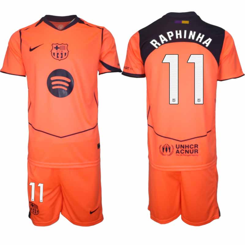 FC Barcelona Raphinha #11 Herr Tredjeställ 2025-26 Tröja + Shorts