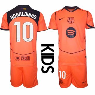 FC Barcelona Ronaldinho#10 Barn Tredjeställ 2025-26 Tröja + Shorts