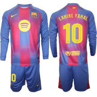 FC Barcelona UEFA Champions League Hemmaställ Herr 2025/26 – Lamine Yamal #10 Långärmad Tröja + Shorts