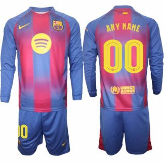 FC Barcelona UEFA Champions League Hemmaställ Herr 2025/26 Långärmad Tröja + Shorts