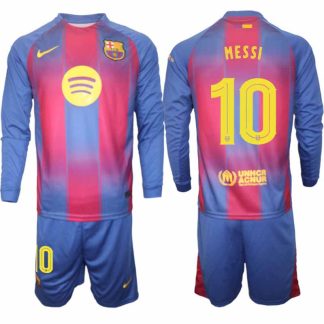 FC Barcelona UEFA Champions League Hemmaställ Herr 2025/26 – Lionel Messi #10 Långärmad Tröja + Shorts