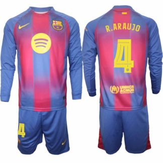 FC Barcelona UEFA Champions League Hemmaställ Herr 2025/26 – Ronald Araujo #4 Långärmad Tröja + Shorts