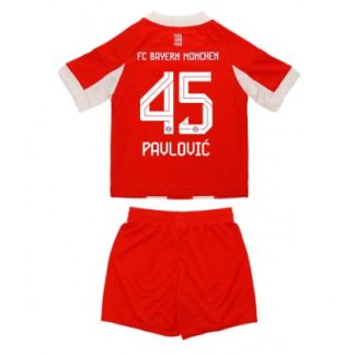 FC Bayern München Barn Hemmaställ 2025/26 Aleksandar Pavlović #45 Kortärmad + Shorts
