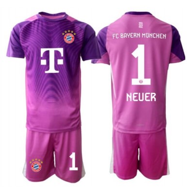 FC Bayern München Manuel Neuer #1 Lila Målvakt Tredjeställ Barn 2025–26 Kortärmad Tröja + Shorts