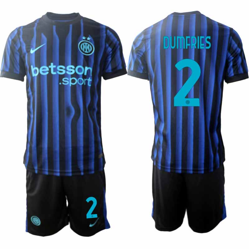 Inter Milan Denzel Dumfries #2 Herr Hemmaställ 2025-26 Tröja + Shorts