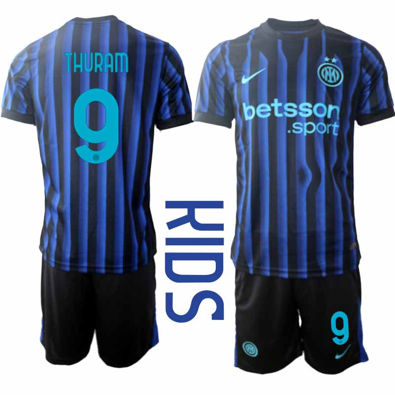 Inter Milan Marcus Thuram #9 Barn Hemmaställ 2025-26 Tröja + Shorts