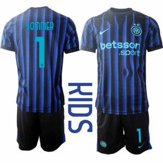 Inter Milan Yann Sommer #1 Barn Hemmaställ 2025-26 Tröja + Shorts