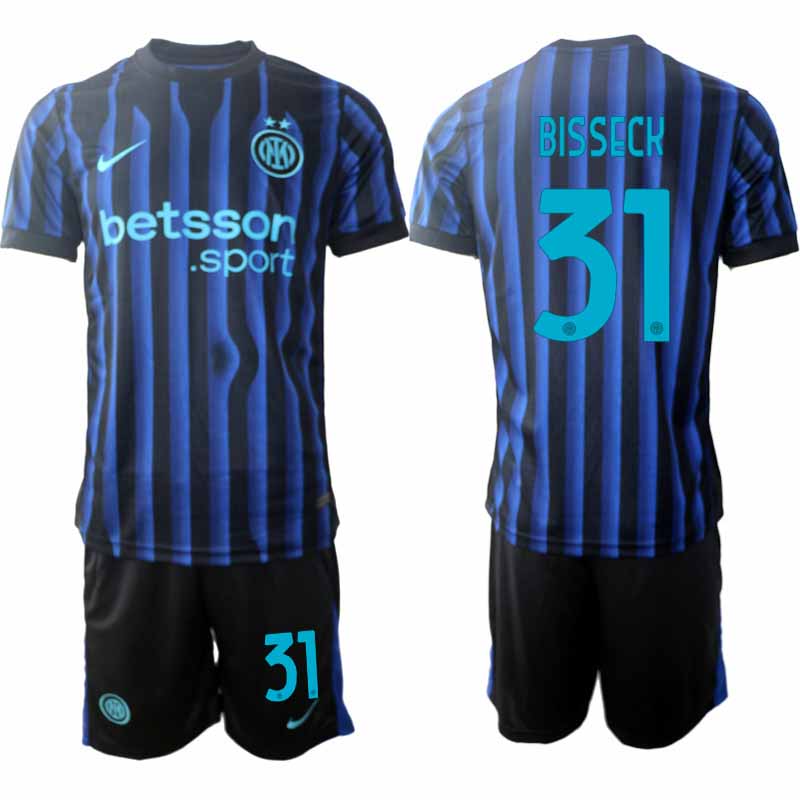 Inter Milan Yann‑Aurel Bisseck #31 Herr Hemmaställ 2025-26 Tröja + Shorts