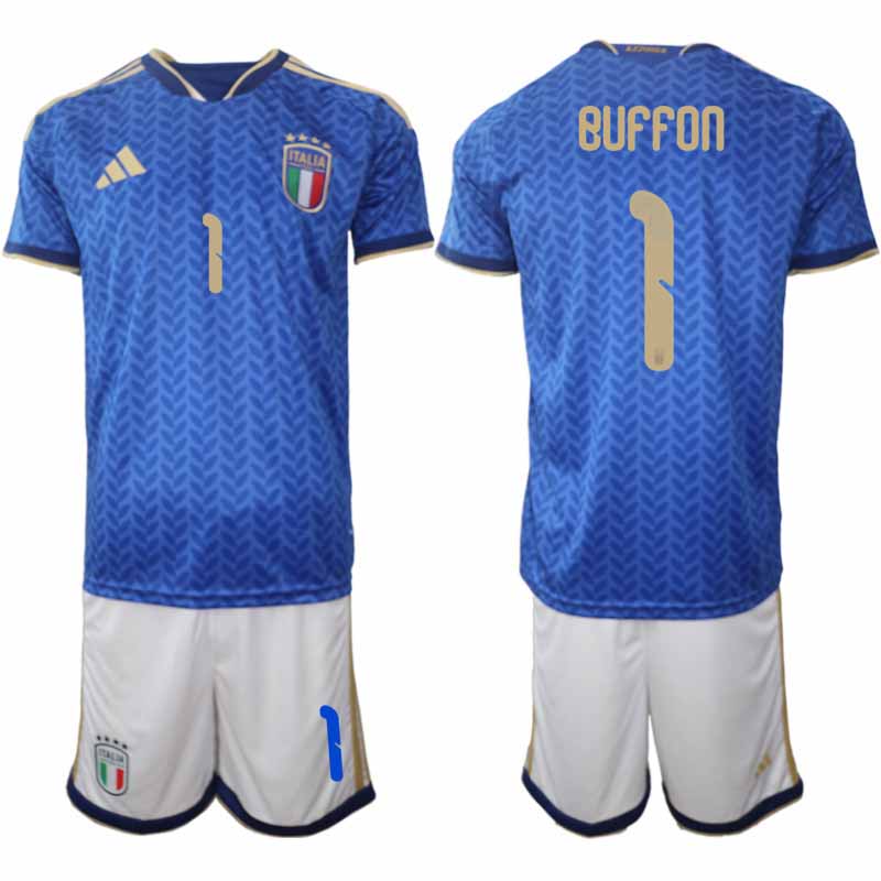 Italien 2026 FIFA VM Herr Hemmaställ #1 Gianluigi Buffon Tröja + Shorts