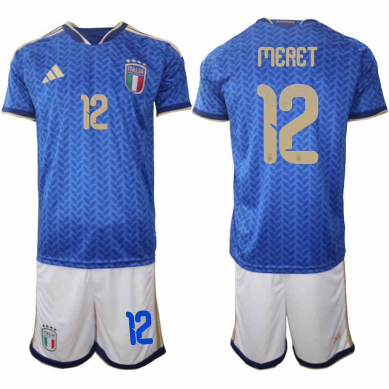Italien 2026 FIFA VM Herr Hemmaställ #12 Alex Meret Tröja + Shorts
