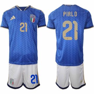 Italien 2026 FIFA VM Herr Hemmaställ #21 Andrea Pirlo Tröja + Shorts