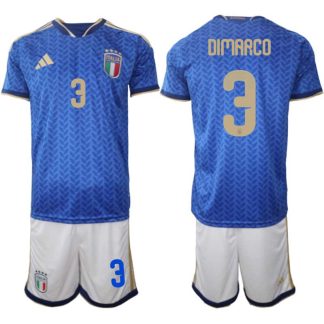 Italien 2026 FIFA VM Herr Hemmaställ #3 Federico Dimarco Tröja + Shorts