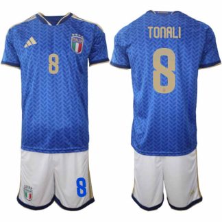 Italien 2026 FIFA VM Herr Hemmaställ #8 Sandro Tonali Tröja + Shorts