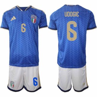 Italien 2026 FIFA VM Herr Hemmaställ Destiny Udogie #6 Tröja + Shorts