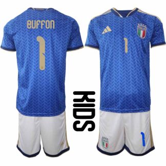 Italien 2026 VM Hemmaställ Barn Gianluigi Buffon #1 Tröja + Shorts