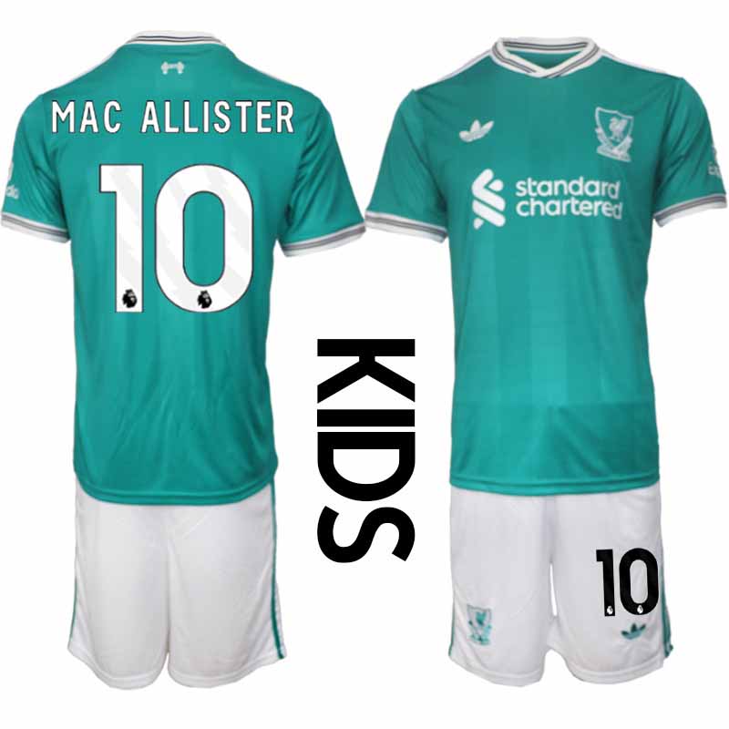 Liverpool FC Alexis Mac Allister #10 Barn Tredjeställ 2025-26 Tröja + Shorts