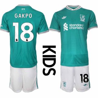 Liverpool FC Cody Gakpo #18 Barn Tredjeställ 2025-26 Tröja + Shorts