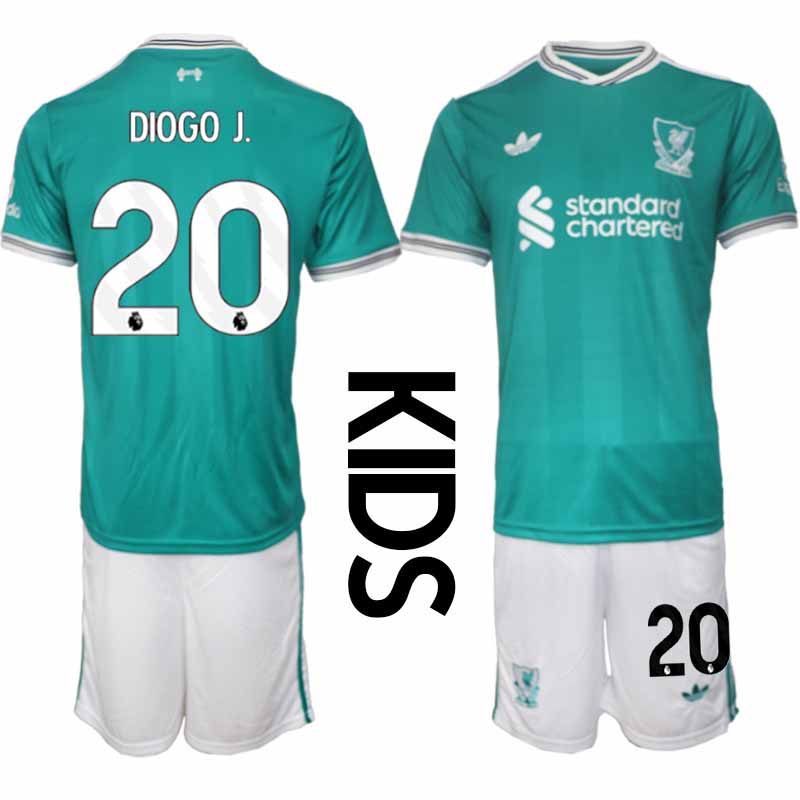 Liverpool FC Diogo Jota #20 Barn Tredjeställ 2025-26 Tröja + Shorts