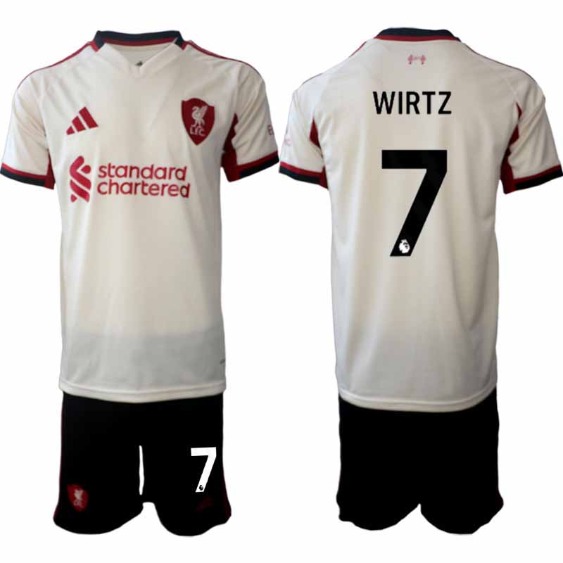 Liverpool FC Florian Wirtz #7 Herr Bortaställ 2025-26 Tröja + Shorts