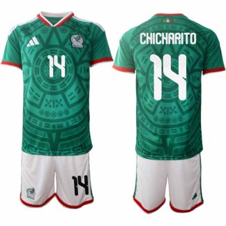 Mexiko 2026 VM Hemmaställ Herr Chicharito #14 Kortärmad Fotbollströja + Shorts