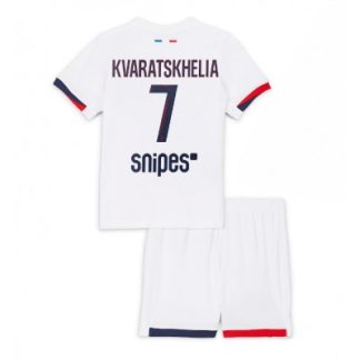 Paris Saint-Germain Barn Bortaställ 2025/26 Khvicha Kvaratskhelia 7 Kortärmad Tröja + Shorts