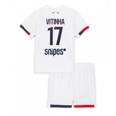 Paris Saint-Germain Barn Bortaställ 2025/26 Vitinha 17 Kortärmad Tröja + Shorts