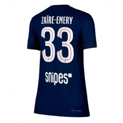 Paris Saint-Germain Dam Hemmatröja 2025/26 Warren Zaire-Emery 33 Kortärmad Fotbollströja