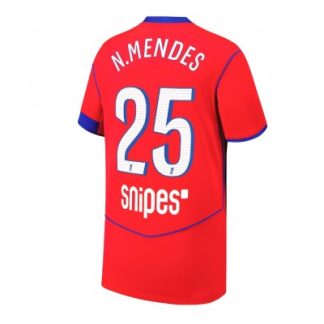 Paris Saint-Germain Herr Tredjetröja 2025/26 Nuno Mendes 25 Kortärmad Fotbollströja