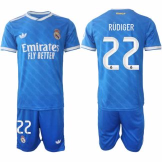 Real Madrid Antonio Rüdiger #22 Herr Tredjeställ 2025-26 Tröja + Shorts