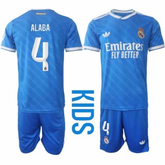 Real Madrid David Alaba #4 Barn Tredjeställ 2025-26 Tröja + Shorts