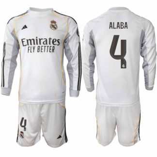 Real Madrid David Alaba #4 Herr Långärmad Hemmaställ 2025/26 Tröja + Shorts