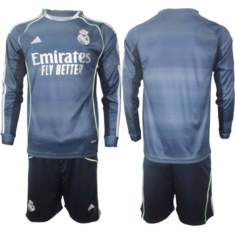 Real Madrid Herr Långärmad Bortaställ 2025/26 Tröja + Shorts