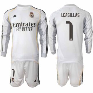 Real Madrid Iker Casillas #1 Herr Långärmad Hemmaställ 2025/26 Tröja + Shorts