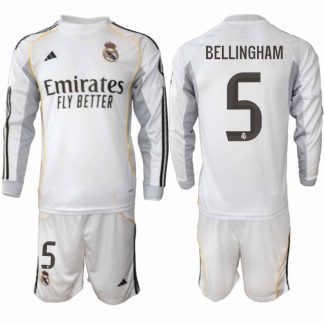 Real Madrid Jude Bellingham #5 Herr Långärmad Hemmaställ 2025/26 Tröja + Shorts