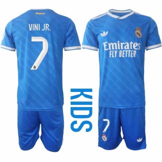 Real Madrid Vinicius Junior #7 Barn Tredjeställ 2025-26 Tröja + Shorts
